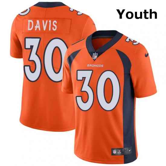 Youth Nike Denver Broncos 30 Terrell Davis Elite Orange Team Color NFL Jersey
